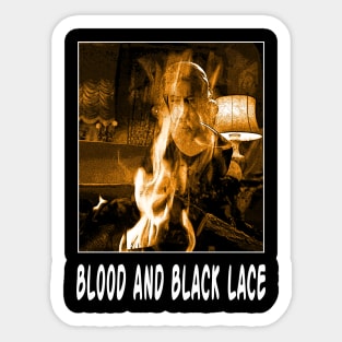 Giallo Iconic Styling Anthems and Black Lace Vintage Scenes Tee Sticker